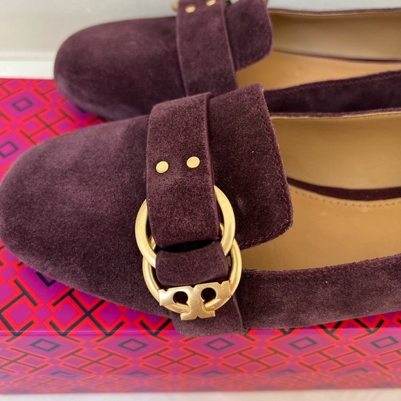 Tory Burch Marsden Flat burgundy/Malbec suede Size 9 - Picture 3 of 9